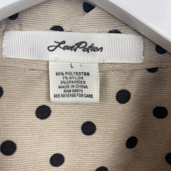 Love Potion Polka Dot Corduroy Long Sleeve Button Up Size Large - Picture 7 of 12